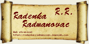Radenka Radmanovac vizit kartica